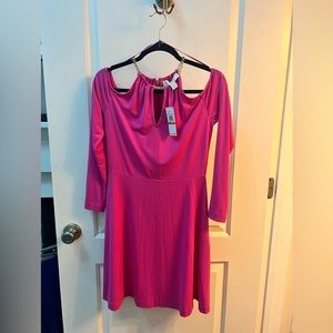 Michael Kors ultra pink and gold chain dress